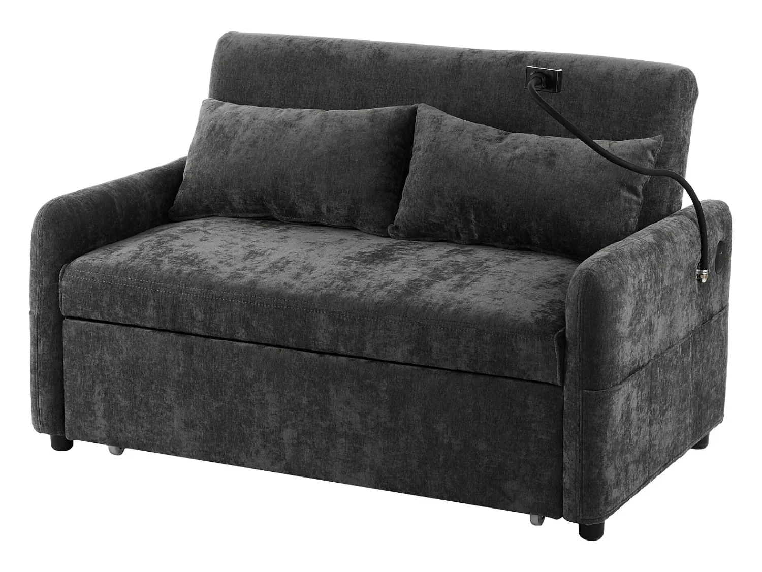 Best Sofá com suporte para telemóvel e bolso - encosto ajustável - para sala de estar e quarto Cinzento