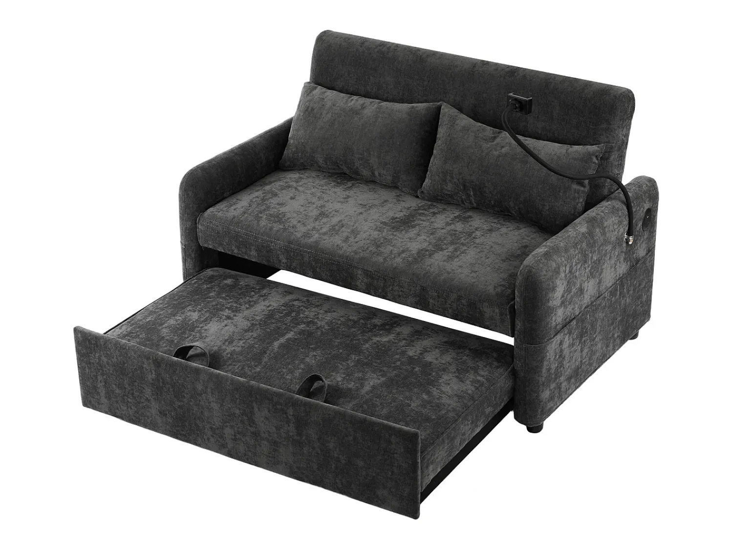 Best Sofá com suporte para telemóvel e bolso - encosto ajustável - para sala de estar e quarto Cinzento