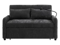 Best Sofá com suporte para telemóvel e bolso - encosto ajustável - para sala de estar e quarto Cinzento