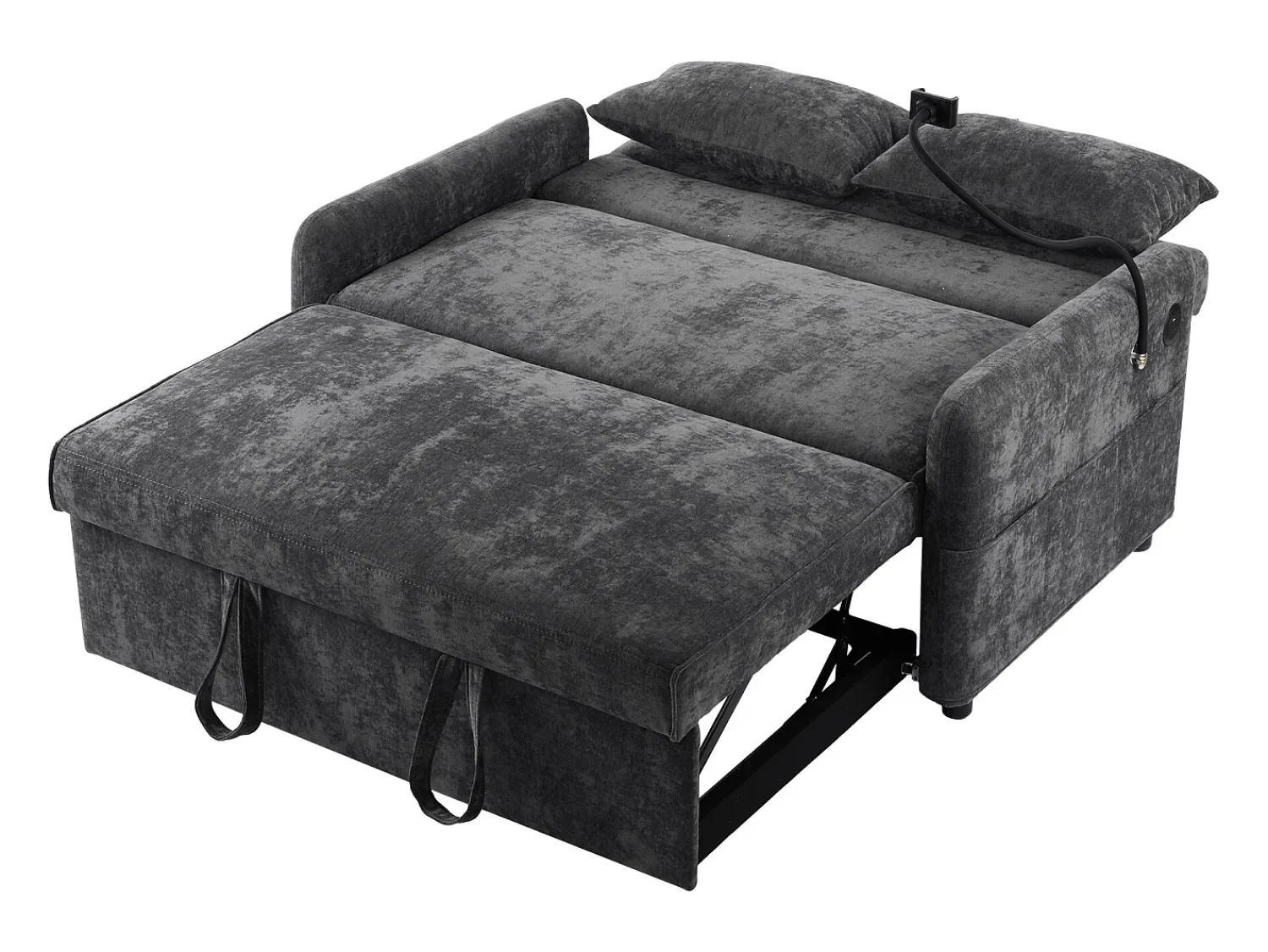 Best Sofá com suporte para telemóvel e bolso - encosto ajustável - para sala de estar e quarto Cinzento
