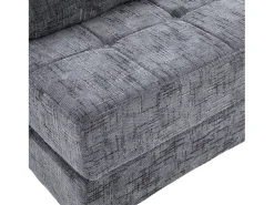 Outlet Sofá de 1 lugar - Sofá dobrável com encosto e almofadas - chenille Cinzento