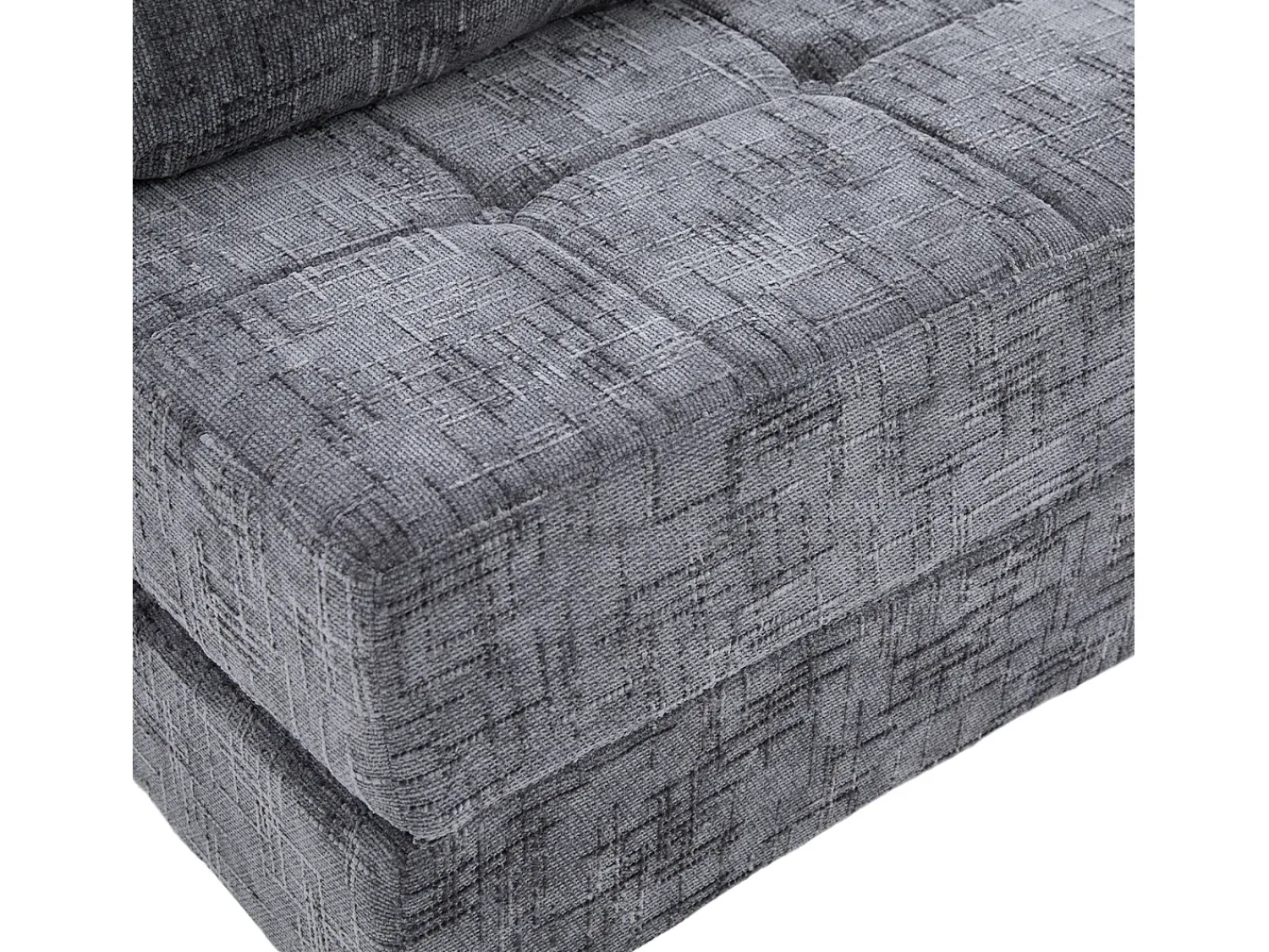 Outlet Sofá de 1 lugar - Sofá dobrável com encosto e almofadas - chenille Cinzento
