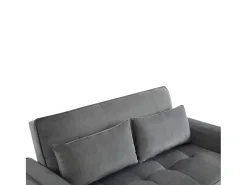 Sofá de 2 lugares - Sofá-cama com suporte para copos e bolso - almofadas e rodízios^ Sofá