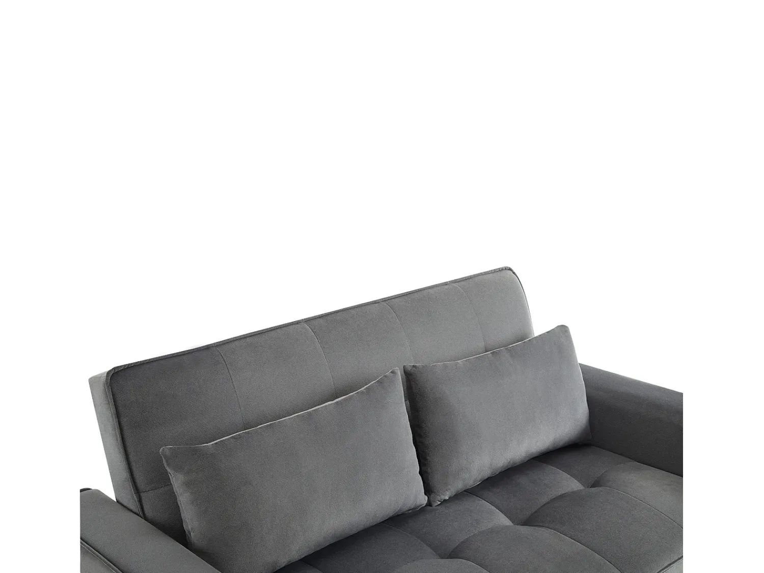Sofá de 2 lugares - Sofá-cama com suporte para copos e bolso - almofadas e rodízios^ Sofá