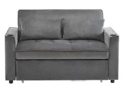 Sofá de 2 lugares - Sofá-cama com suporte para copos e bolso - almofadas e rodízios^ Sofá
