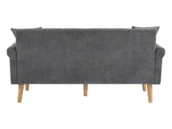 Sofá|Hauss Spole Sofá de 2 lugares, tecido chenille, pernas em madeira, 162x74x77cm Cinzento