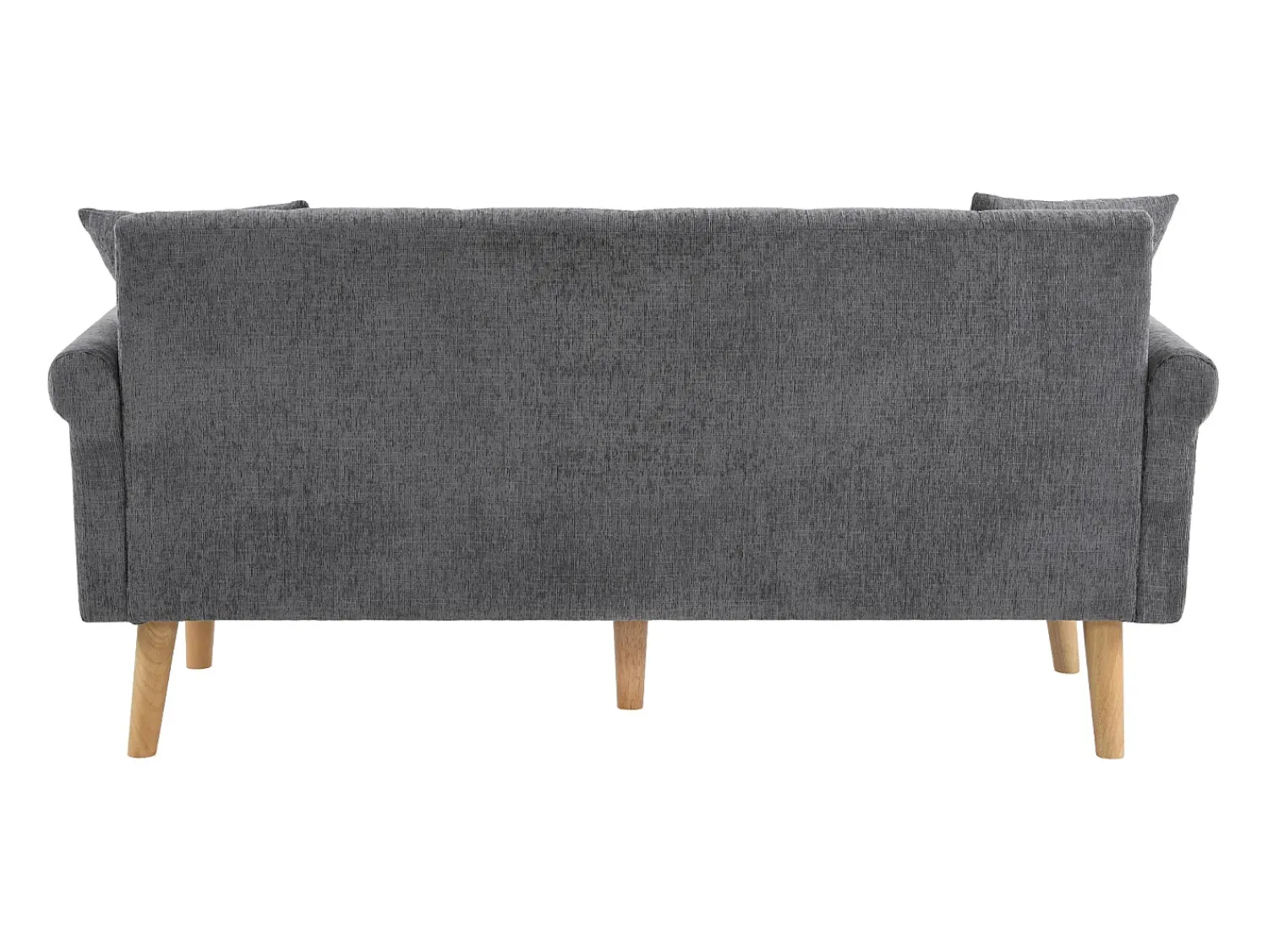 Sofá|Hauss Spole Sofá de 2 lugares, tecido chenille, pernas em madeira, 162x74x77cm Cinzento