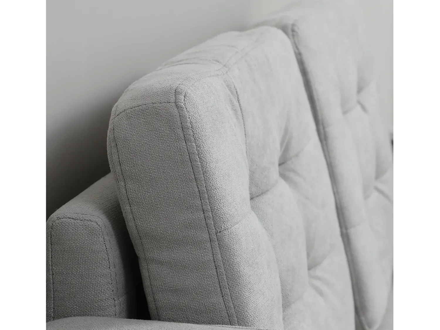 Sofá* Sofá cinzento de 2 lugares - Sofá com compartimentos e almofadas - para sala e quarto Cinzento claro