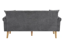 New Sofá de 2 lugares - Sofá reto com duas almofadas e braços - chenile - para sala de estar e quarto Cinzento