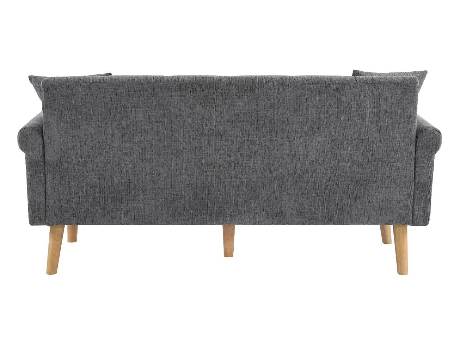New Sofá de 2 lugares - Sofá reto com duas almofadas e braços - chenile - para sala de estar e quarto Cinzento
