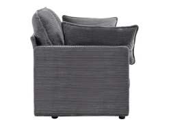 Sofá* Sofá de 2 lugares - Sofá reto com encosto e almofadas - Veludo cotelê - para sala de estar e quarto Cinzento