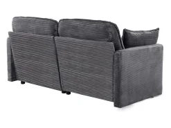 Sofá* Sofá de 2 lugares - Sofá reto com encosto e almofadas - Veludo cotelê - para sala de estar e quarto Cinzento