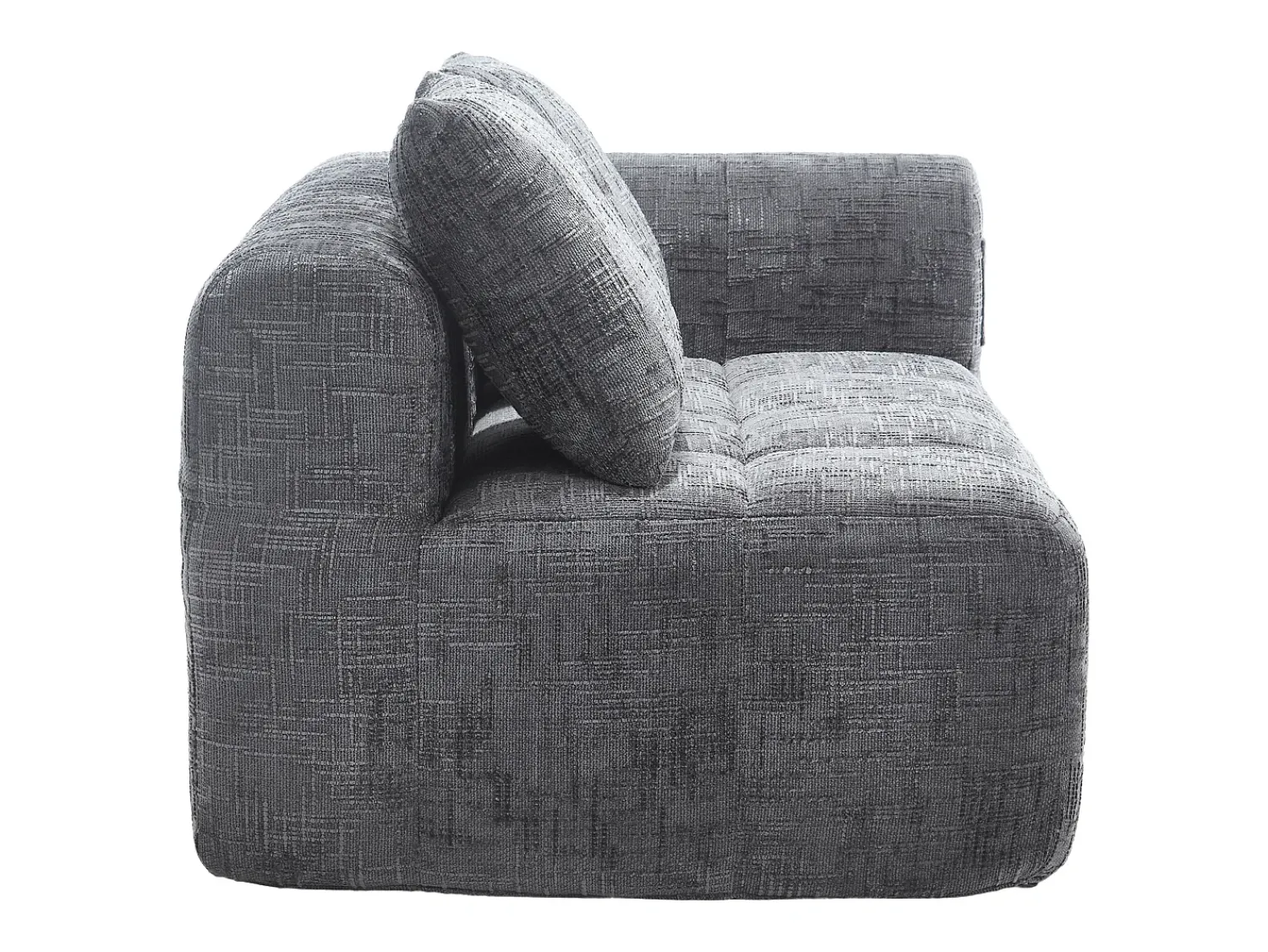 Best Sofá de 2 lugares - Sofá reto com almofadas e compartimentos de arrumação - chenille - padrão neve Cinzento