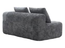Best Sofá de 2 lugares - Sofá reto com almofadas e compartimentos de arrumação - chenille - padrão neve Cinzento