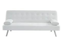 Sofá*Vente-unique Sofá clic-clac convertível em pele sintética MICHELLE II Branco
