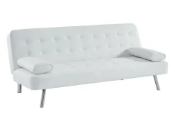 Sofá*Vente-unique Sofá clic-clac convertível em pele sintética MICHELLE II Branco
