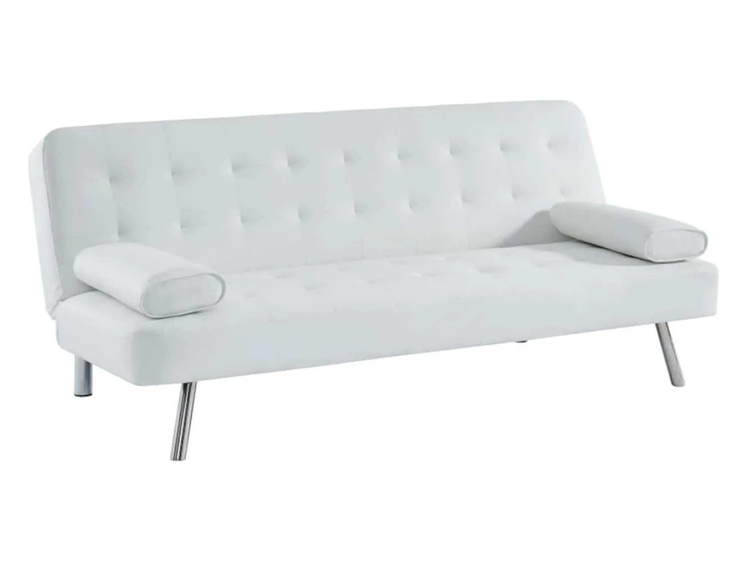 Sofá*Vente-unique Sofá clic-clac convertível em pele sintética MICHELLE II Branco