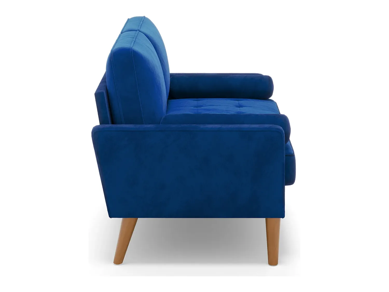 Sofá*DripeX Sofá com 2 assentos escandinavos, mini sofá de poltrona em Velvet Adeset, poltrona da sala com apoios de braços, 121x77x87cm - Azul