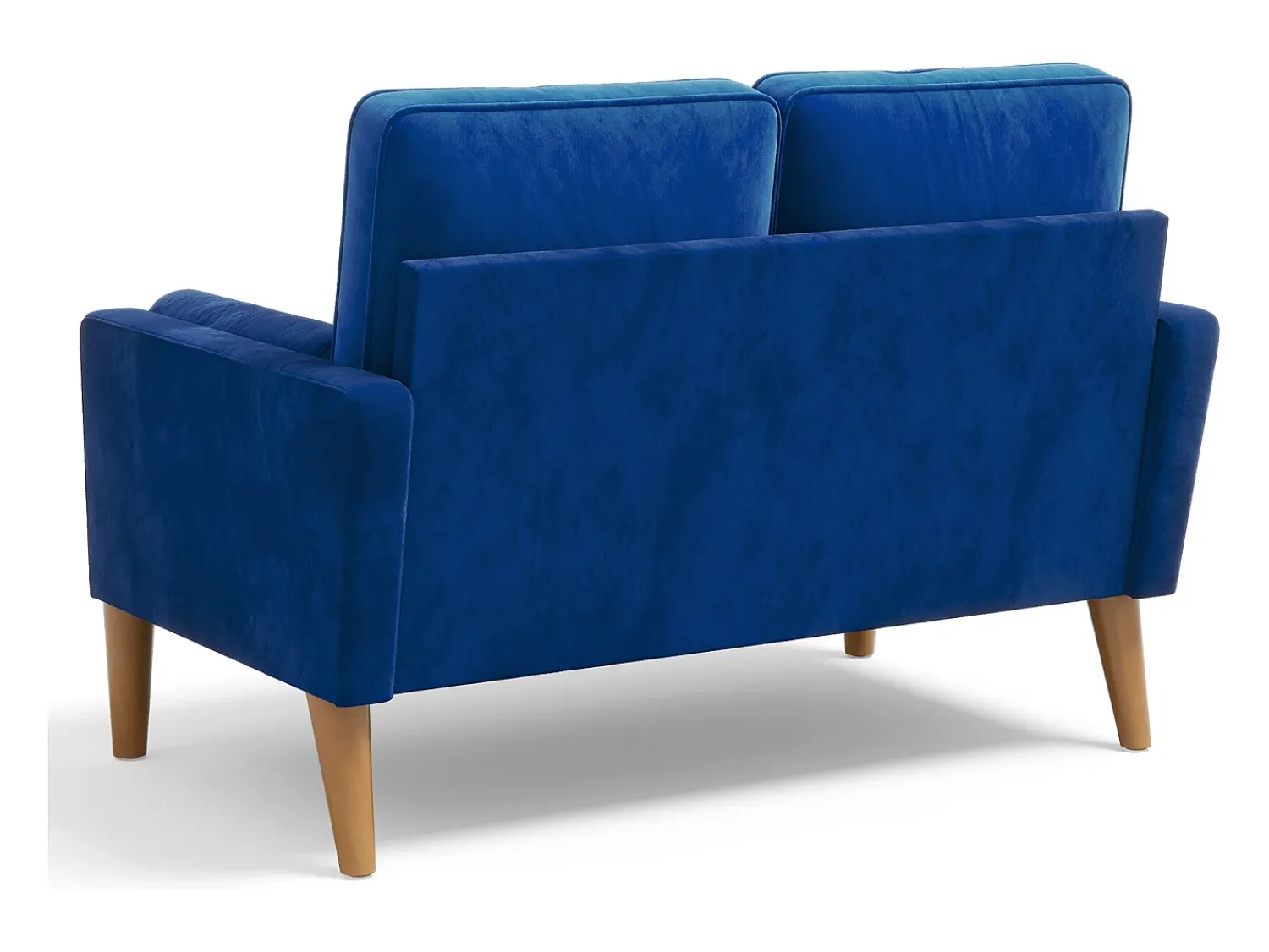 Sofá*DripeX Sofá com 2 assentos escandinavos, mini sofá de poltrona em Velvet Adeset, poltrona da sala com apoios de braços, 121x77x87cm - Azul