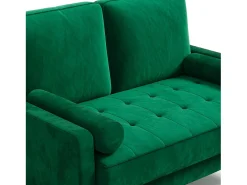 Sofá*DripeX Sofá com 2 assentos escandinavos, mini sofá de braço laminado em Veludo de Adeset, Bolchair da Sala de Livro com Afrestos de Braço, 121x77x87cm - Verde