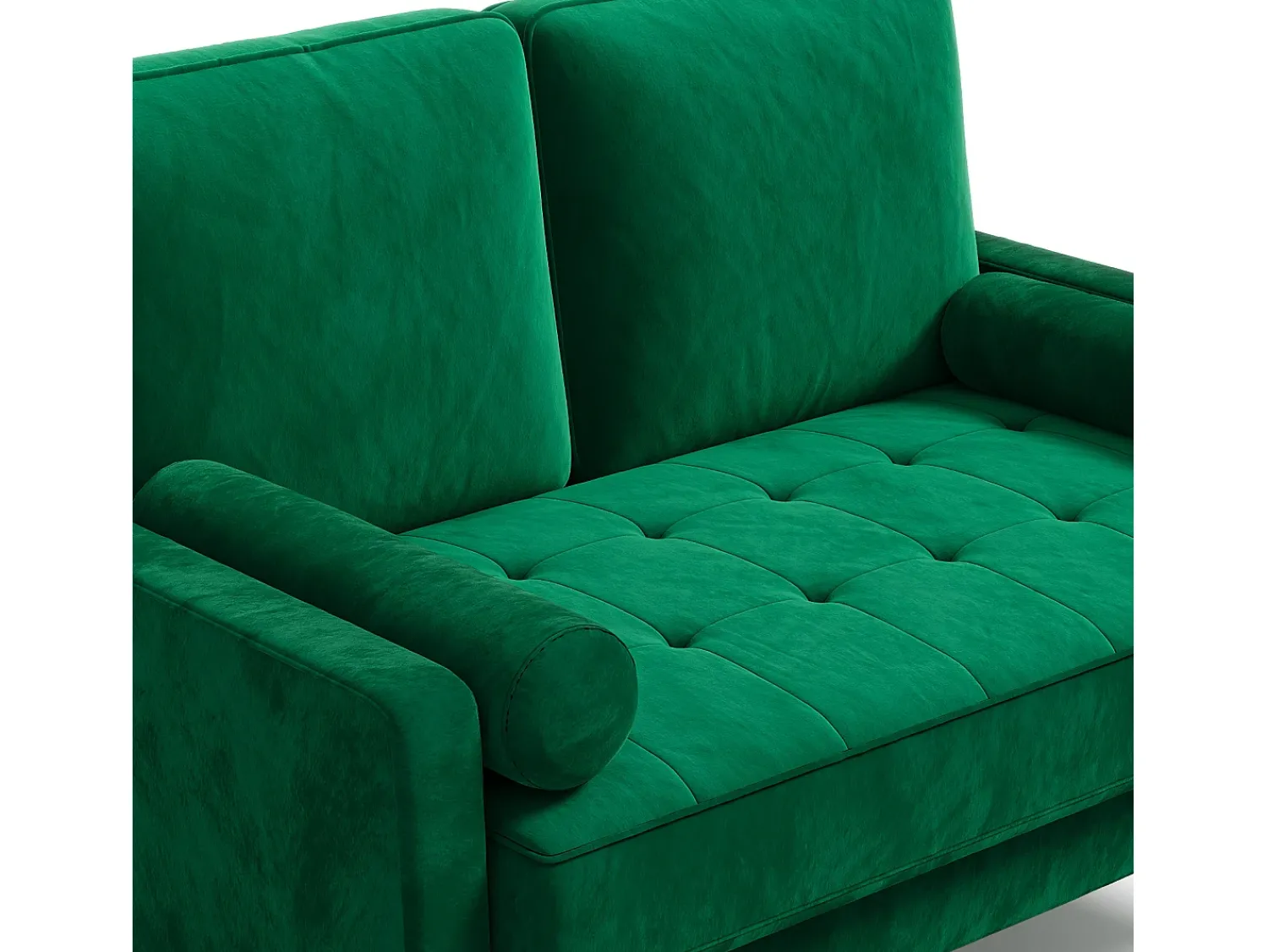 Sofá*DripeX Sofá com 2 assentos escandinavos, mini sofá de braço laminado em Veludo de Adeset, Bolchair da Sala de Livro com Afrestos de Braço, 121x77x87cm - Verde