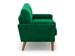 Sofá*DripeX Sofá com 2 assentos escandinavos, mini sofá de braço laminado em Veludo de Adeset, Bolchair da Sala de Livro com Afrestos de Braço, 121x77x87cm - Verde