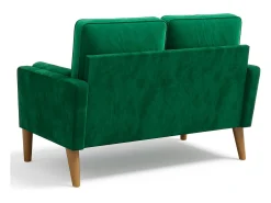 Sofá*DripeX Sofá com 2 assentos escandinavos, mini sofá de braço laminado em Veludo de Adeset, Bolchair da Sala de Livro com Afrestos de Braço, 121x77x87cm - Verde