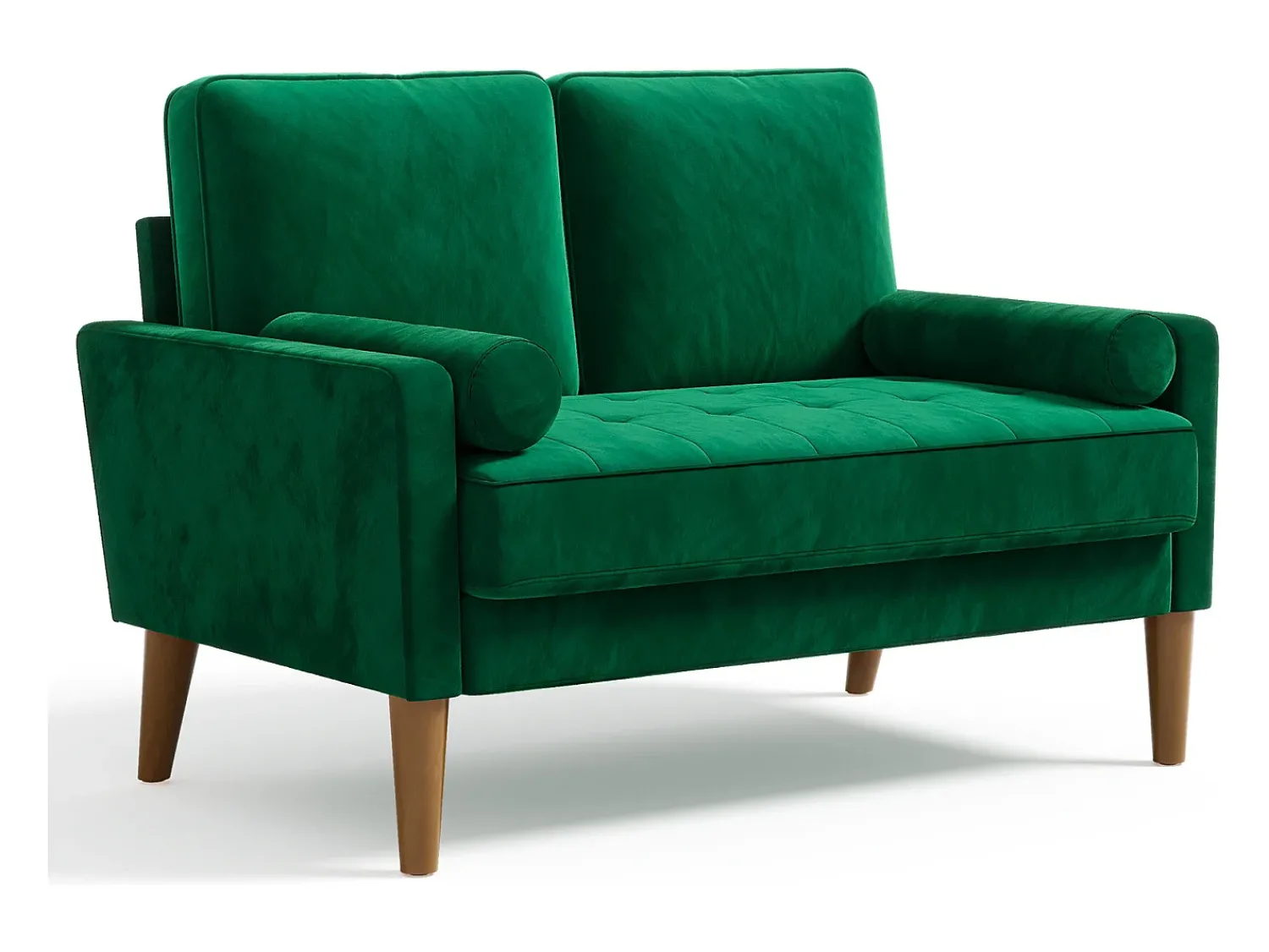 Sofá*DripeX Sofá com 2 assentos escandinavos, mini sofá de braço laminado em Veludo de Adeset, Bolchair da Sala de Livro com Afrestos de Braço, 121x77x87cm - Verde