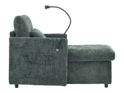 Sofá*Hauss Spole Sofá com 2 bolsos laterais e espaço para arrumação - Tecido chenille - Verde esmeralda