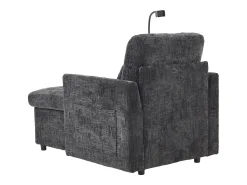 Sofá|Hauss Spole Sofá com 2 bolsos laterais e espaço para arrumação - Tecido chenille - Preto