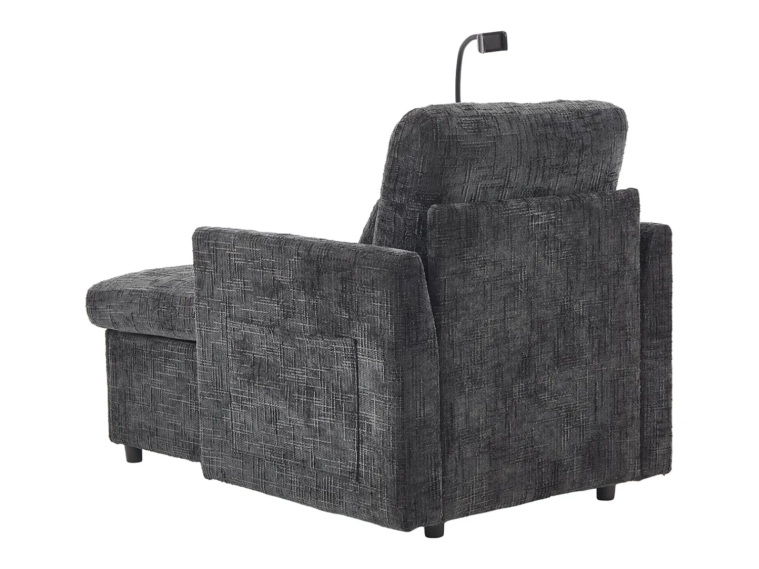 Sofá|Hauss Spole Sofá com 2 bolsos laterais e espaço para arrumação - Tecido chenille - Preto