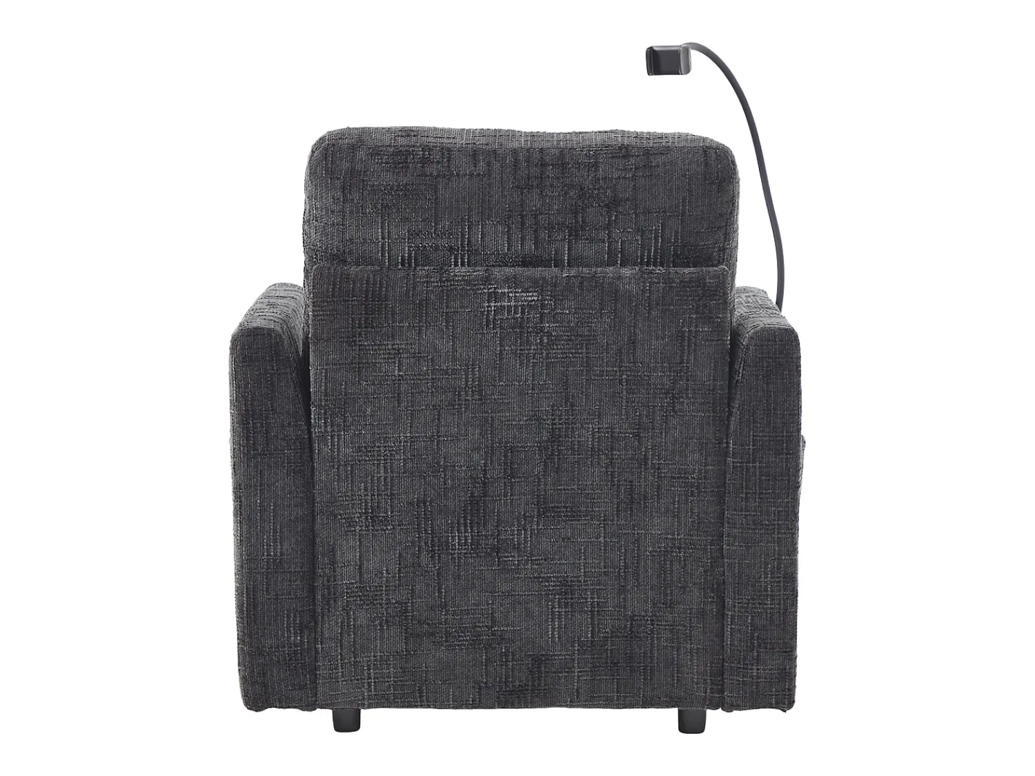Sofá|Hauss Spole Sofá com 2 bolsos laterais e espaço para arrumação - Tecido chenille - Preto