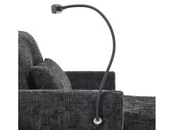 Sofá|Hauss Spole Sofá com 2 bolsos laterais e espaço para arrumação - Tecido chenille - Preto