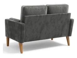 Outlet DripeX Sofá com 2 lugares escandinavos de 2 lugares, mini sofá de braço laminado em Velvet Adeset, poltrona da sala com apoios de braços, 121x77x87cm - cinza Cinzento