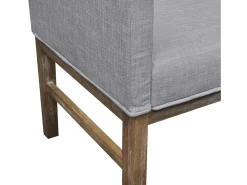 Sofá*Helloshop26 Sofá com almofada acolchoada 140 x 65 x 85 cm tecido de madeira de seringueira cinza claro 02_0020274 Cinzento