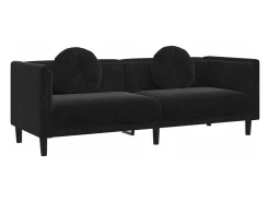 Best Sofá com almofadões 3 lugares veludo PT378978 Preto