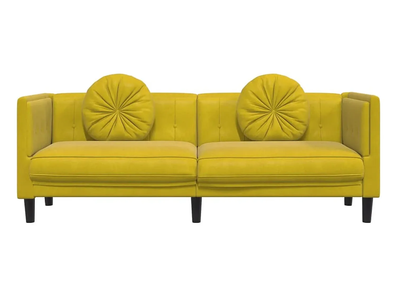 Clearance Sofá com almofadões 3 lugares veludo PT690131 Amarelo