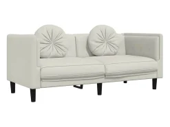 Sale vidaxl Sofá com almofadões 2 lugares veludo cor Creme