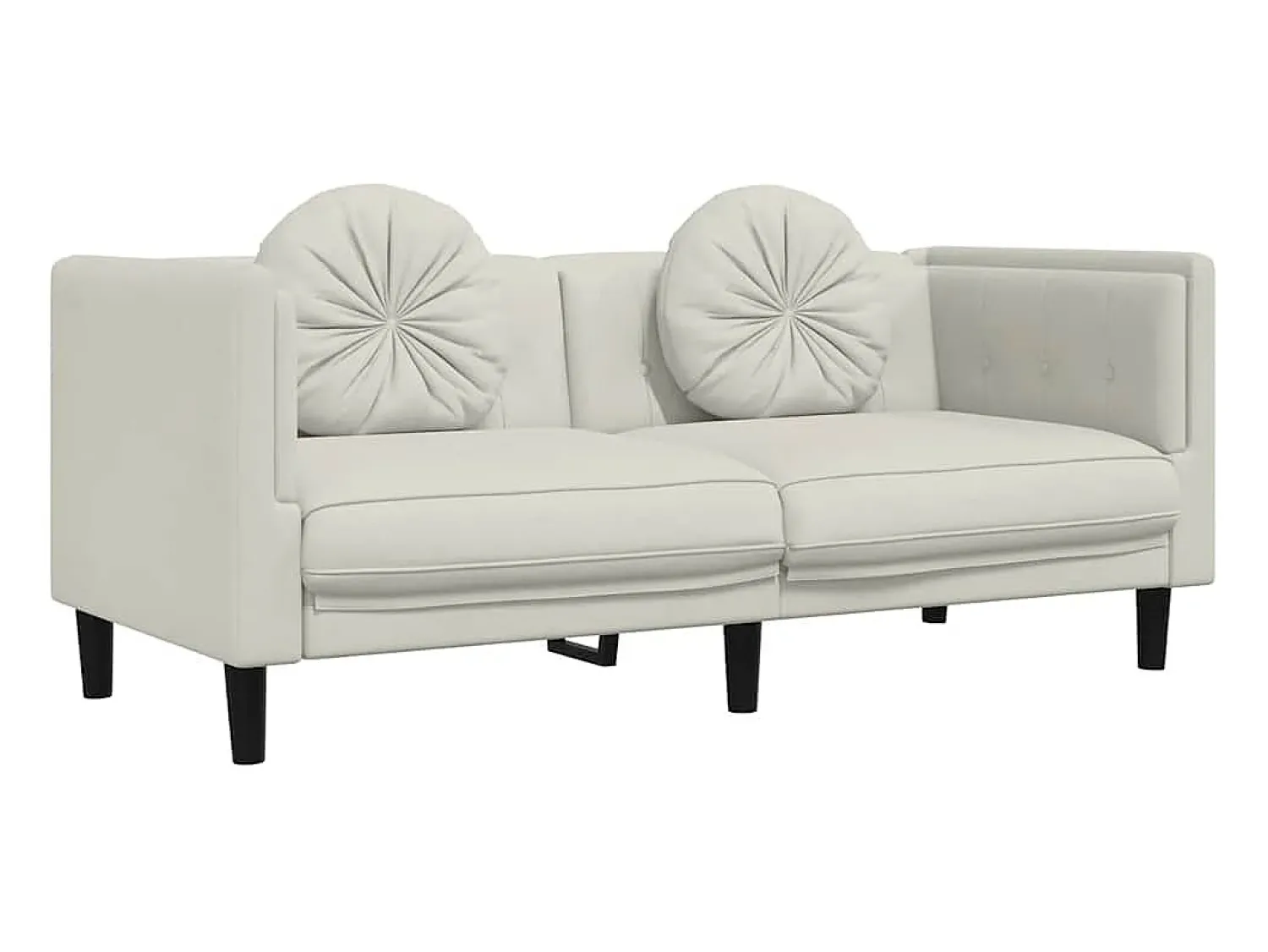 Sale vidaxl Sofá com almofadões 2 lugares veludo cor Creme