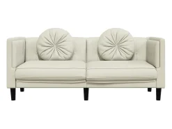 Sofá* Sofá com almofadões 2 lugares veludo cor PT209906 Creme