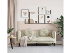 Sofá* Sofá com almofadões 2 lugares veludo cor PT209906 Creme