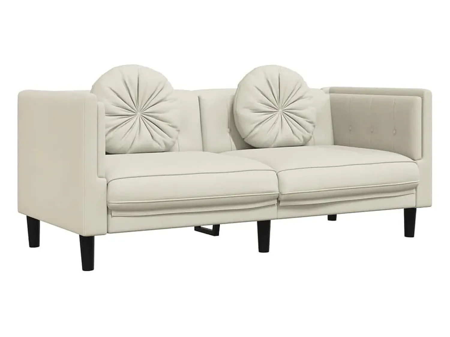 Sofá* Sofá com almofadões 2 lugares veludo cor PT209906 Creme