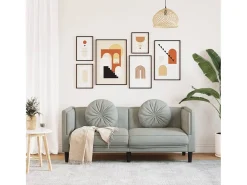 Hot Sofá com almofadões 2 lugares veludo -claro PT769375 Cinzento