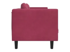 Sofá| Sofá com almofadões 2 lugares veludo tinto PT679460 Vermelho