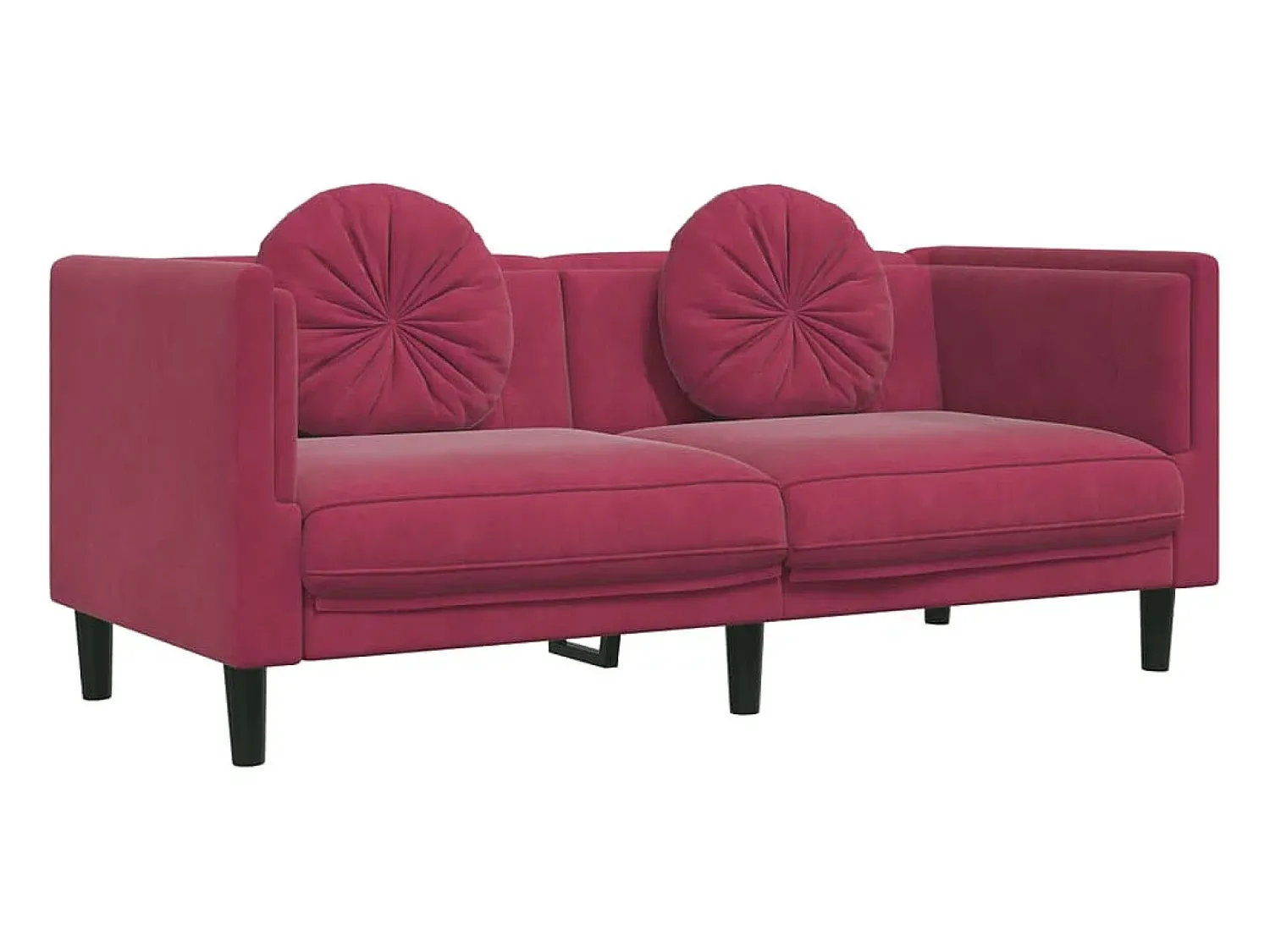 Sofá| Sofá com almofadões 2 lugares veludo tinto PT679460 Vermelho