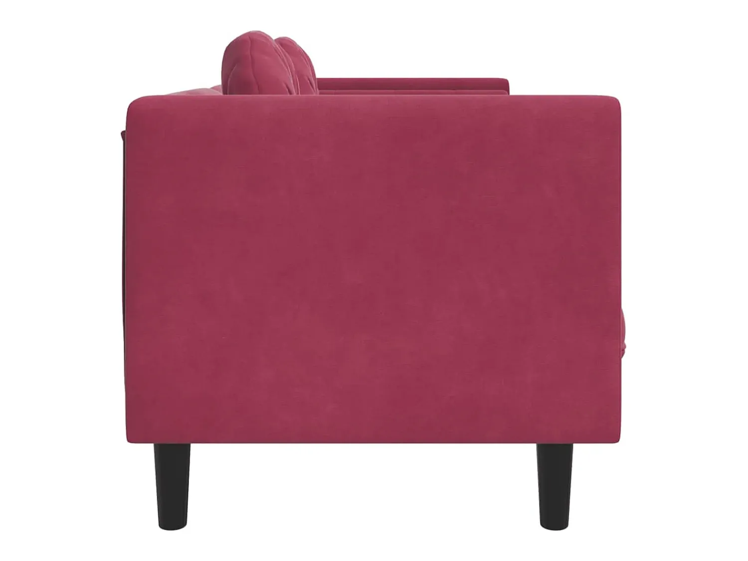 Sofá| Sofá com almofadões 3 lugares veludo tinto PT848072 Vermelho