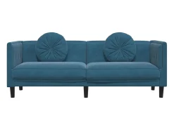 Sofá* Sofá com almofadões 3 lugares veludo PT263212 Azul