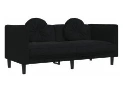 Sofá* Sofá com almofadões 2 lugares veludo PT108995 Preto