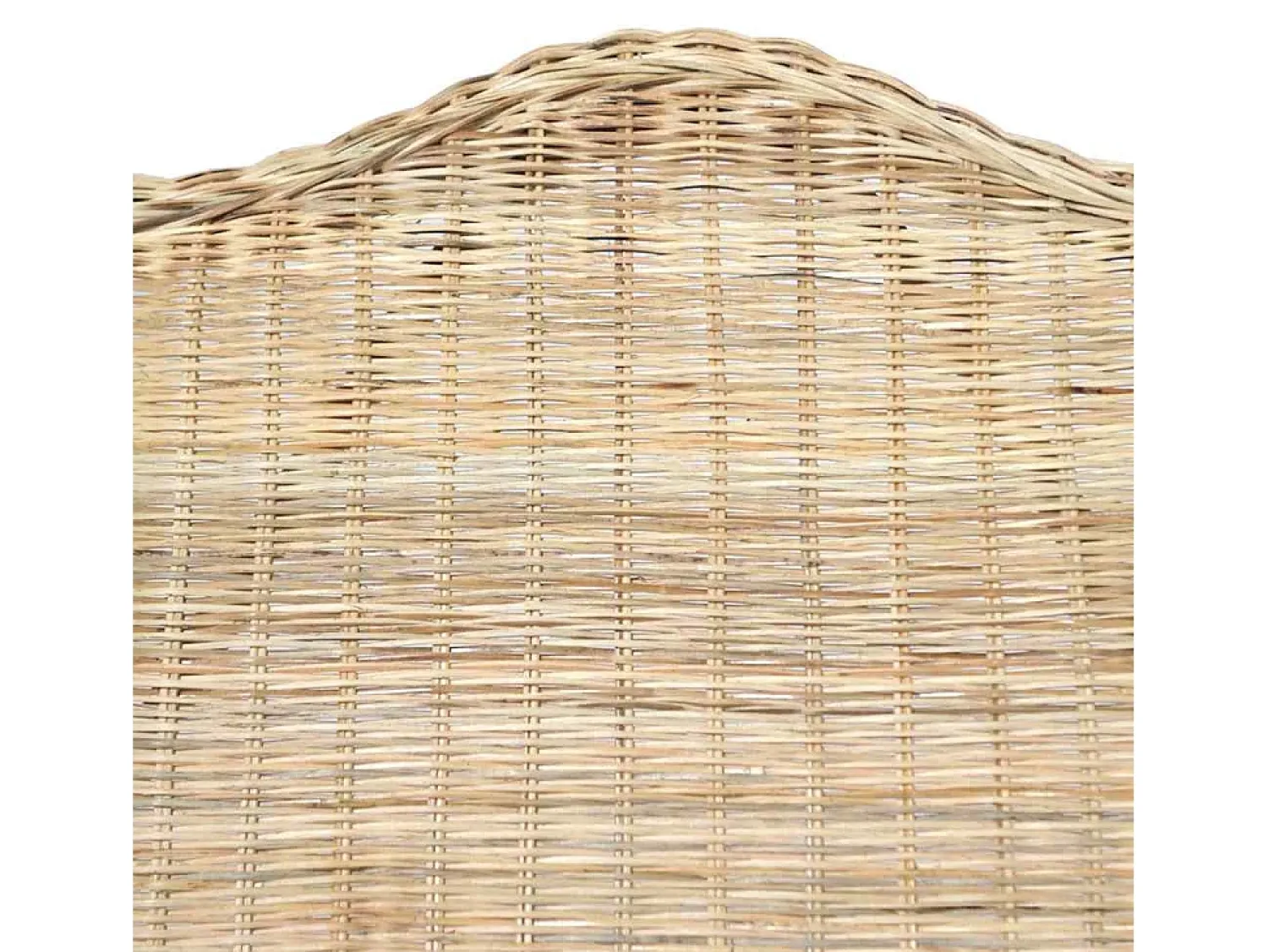 Sofá*vidaxl Sofá com almofadão vime natural e linho Branco