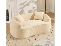 Sofá compacto de 2 lugares com apoios de braço e almofadas, - Compacto e elegante para o seu espaço.^ Sofá